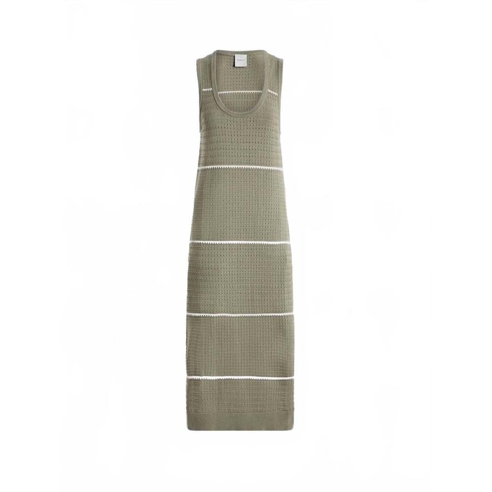 NEW VARLEY scott scoop neck midi dress in seagrass - Picture 6 of 6